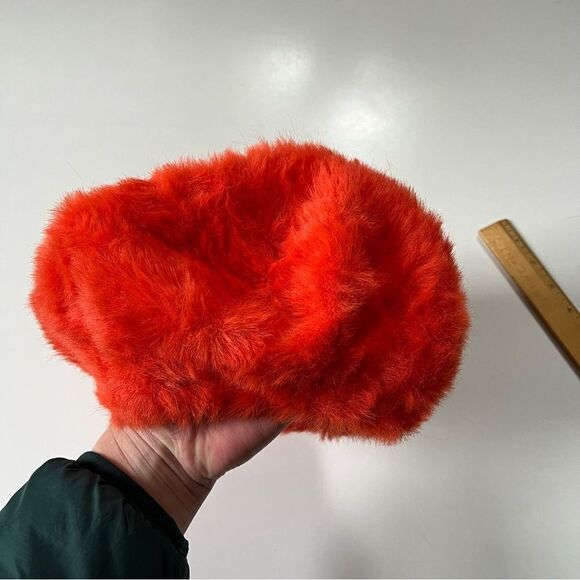 Free People ORANGE Camille Fuzzy Beret OS - Picture 7 of 9